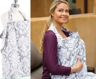 Akcesoria do karmienia - Chusta Do Karmienia Usztywniana  Z Okienkiem Okrycie Bambusowe Otulacz W Etui  Milababy - miniaturka - grafika 1