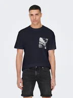 Koszulki męskie - Only & Sons T-Shirt 22025286 Granatowy Regular Fit - miniaturka - grafika 1