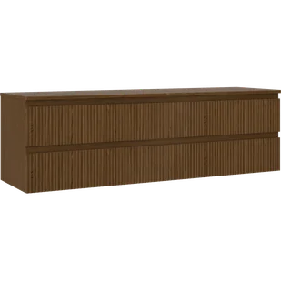 Mexen Rivel szafka łazienkowa podumywalkowa 160 cm z blatem, 2 szuflady, ryflowana , orzech - 91A20-16047-2-BFFC86 - Szafki łazienkowe - miniaturka - grafika 1