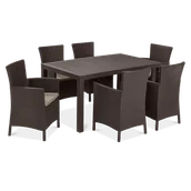 Meble ogrodowe - Komplet ogrodowy IOWA/MELODY 6+1 Brown - KETER - miniaturka - grafika 1