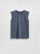 Koszulki dla chłopców - Reserved - Bawełniany t-shirt bez rękawów - niebieski - miniaturka - grafika 1