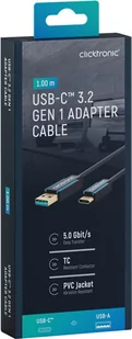 ClickTronic Kabel USB 3.0(A)/USB-C 1m CLICKCUSB45124 - Kable - miniaturka - grafika 1