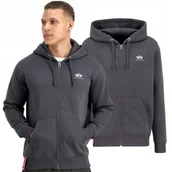 Bluzy męskie - Bluza rozpinana z kapturem Alpha Industries Basic Small Logo 118342 684 - - miniaturka - grafika 1