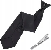 Spinki do mankietów i krawatów - CZARNY KRAWAT 50cm + SPINKA KLIPS DO KRAWATU ELEGANCKI ZESTAW DLA MĘŻCZYZN - miniaturka - grafika 1