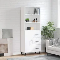Witryny - vidaXL Witrynka, biała, 69,5x34x180 cm, materiał drewnopochodny - miniaturka - grafika 1