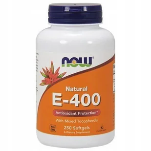 WITAMINA E-400 z mieszanką tokoferoli 250 kapsułek NOW FOODS - Witaminy i minerały - miniaturka - grafika 1