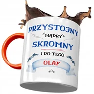 Kubki - Kubek Pomarańczowy Dla Olafa Kolegi Męża Prezent z Nadrukiem ze Zdjęciem+ Opakowanie na prezent (wzór 01) - miniaturka - grafika 1