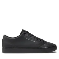 Sneakersy męskie - Sneakersy Tommy Hilfiger Th Hi Vulc Core Low Leather FM0FM05041 Czarny - miniaturka - grafika 1
