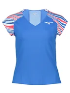 Koszulki sportowe damskie - Mizuno Koszulka funkcyjna w kolorze niebieskim - miniaturka - grafika 1