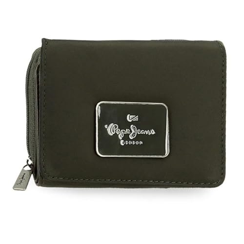 Pepe Jeans Christine Portfel z portmonetką Zielony 10x8x3 cm Poliester z Detalami ze sztucznej skóry by Joumma Bags, Zielony, Talla única, Portfel z portfelem