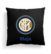 Poduszki dekoracyjne - Foto Poduszka Czarna INTER MEDIOLAN LOGO + IMIĘ - miniaturka - grafika 1