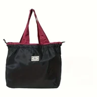 Torebki damskie - TEMU 1 szt. modna torba na ramię z geometrycznym nadrukiem i sznurkiem – duża pojemność, poliestrowa torba z wieloma kieszeniami, przenośna składana - miniaturka - grafika 1