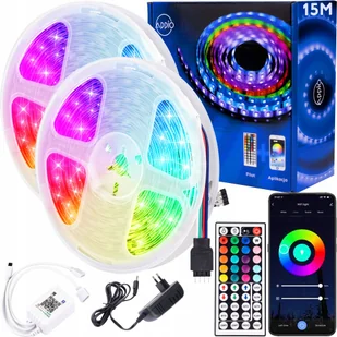 Taśma Led Rgb kolorowa 15m pilot Bluetooth - Taśmy LED Taśma Led Rgb kolorowa 15m pilot Bluetooth - Taśmy LED - miniaturka - grafika 1