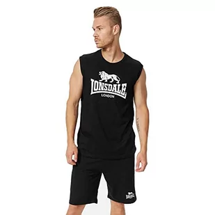 Lonsdale Clopton T-shirt męski, czarny/biały, M - Koszulki męskie - miniaturka - grafika 1