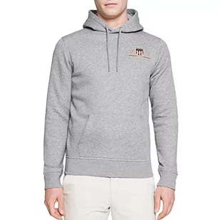 GANT Męska bluza z kapturem Medium Archive Shield, szary melanż, M - Bluzy męskie - miniaturka - grafika 1