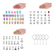 Prace ręczne dla dzieci - Zestaw do Robienia Bransoletek Biżuterii Koraliki Charms Zawieszki Prezent - miniaturka - grafika 1