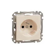 Gniazdka elektryczne - Schneider Gniazdo z/u pojedyncze z przesłonami SEDNA Design & Elements beżowe - miniaturka - grafika 1