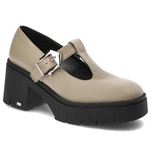 Brązowe Półbuty Karino Modne Skórzane Buty Damskie - Półbuty damskie - miniaturka - grafika 1