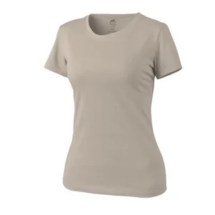Koszulka T-Shirt DAMSKI - Bawełna - Beżowy S - Koszulki i topy damskie - miniaturka - grafika 1