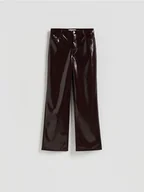 Spodnie damskie - Reserved - Spodnie z imitacji skóry - burgundowy - miniaturka - grafika 1