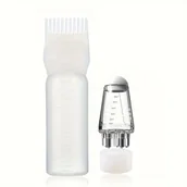 Grzebienie fryzjerskie - TEMU 2-częściowy zestaw narzędzi do farbowania włosów 6,09 uncji butelka do nakładania oleju na włosy i 1 ml rozcieńczony grzebień do wzrostu włosów - miniaturka - grafika 1