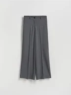 Spodnie damskie - Reserved - Szerokie spodnie z kantem - jasnoszary - miniaturka - grafika 1