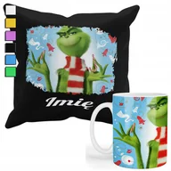 Gadżety dla niej i dla niego - ZESTAW KUBEK + POSZEWKA Z NADRUKIEM-DLA FANA PREZENT GRINCH ŚWIĘTA +IMIĘ - miniaturka - grafika 1