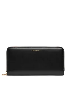 Calvin Klein Duży Portfel Damski Ck Large Zip Around LV04F1093G Czarny - Portfele - miniaturka - grafika 1