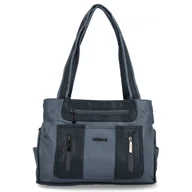 Torebki damskie - Torebka Damska Shopper Bag firmy Hernan 3892-1 Jasno Niebieska/Granat - miniaturka - grafika 1