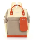 Plecaki - Wszechstronny plecak A4, beżowo-pomarańczowy - Himawari - miniaturka - grafika 1