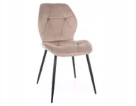 Krzesła - Krzesło tapicerowane RICK VELVET ciemno beżowe - miniaturka - grafika 1