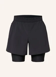Under Armour Szorty Treningowe 2 W 1 Peak Woven schwarz - Spodenki damskie - miniaturka - grafika 1
