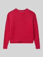 Swetry dla dziewczynek - Sweter z dzianiny o kroju regular fit z czystej bawełny - miniaturka - grafika 1