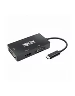 Adaptery i przejściówki - eaton Wieloportowy adapter USB-C (M/3xF) 4K HDMI, DVI, VGA, HDCP. U444-06N-HDV4KB  Czarny - miniaturka - grafika 1