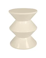 Ławy i stoliki kawowe - Nowoczesny stolik kawowy pomocniczy okrągły beżowy 35 x 45 cm Turn - miniaturka - grafika 1