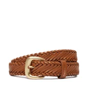 Paski - Pasek Damski Calvin Klein Braided Logo Buckle 25Mm LV04F7087G Brązowy - miniaturka - grafika 1