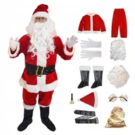 Stroje karnawałowe - STRÓJ MIKOŁAJA PROFESJONALNY PEŁNY ZESTAW XXL WELUROWY UNIWERSALNY VIP 11el - miniaturka - grafika 1