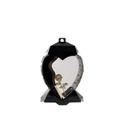 Lampiony i znicze - Lampion szklany serce róża złoty - miniaturka - grafika 1