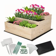 Szklarnie ogrodowe - Skrzynie na warzywa warzywniak donica drewniany 90x90 ZESTAW EKO / Wamar-Sosenka - miniaturka - grafika 1