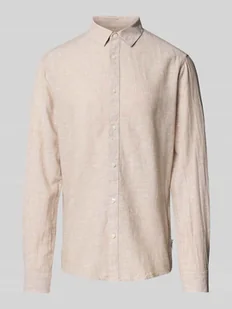 Koszula lniana o kroju slim fit z kołnierzykiem typu kent model ‘CAIDEN’ - Koszule męskie - miniaturka - grafika 1