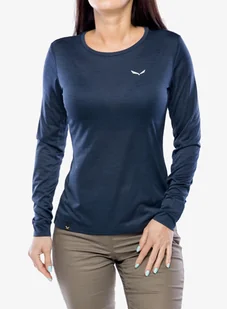 Bluza damska Salewa Puez Melange Dry L/S Tee - navy blazer - Bluzy damskie - miniaturka - grafika 1