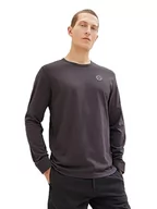 Koszulki męskie - TOM TAILOR Koszulka męska z długim rękawem, 10899 - Tarmac Grey, S - miniaturka - grafika 1