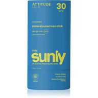 Kosmetyki kąpielowe dla dzieci - Attitude Sunly Kids Sunscreen Stick krem mineralny do opalania w sztyfcie dla dzieci SPF 30 60 g - miniaturka - grafika 1
