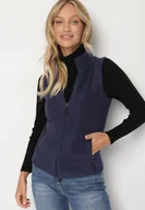 Kamizelki damskie - Granatowa Kamizelka Polarowa z Bawełną Anerrise - miniaturka - grafika 1