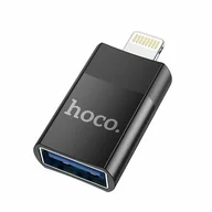 Adaptery i przejściówki - Hoco Case HOCO UA17 ADAPTER USB T0 LIGHTNING BLACK FD_20650-0 - miniaturka - grafika 1