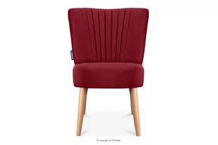 Fotel na wysokich nogach w tkaninie welur bordowy DUCO Konsimo - Fotele - miniaturka - grafika 1
