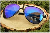 Okulary przeciwsłoneczne - Estillo Męskie okulary Pilotki przeciwsłoneczne z polaryzacją EST-608-10-1 - miniaturka - grafika 1