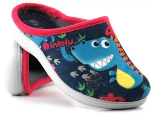 Urocze kapcie chłopięce z dinozaurami - INBLU B9-49, granatowe - Inblu - Buty dla chłopców - miniaturka - grafika 1