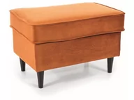 Pufy i podnóżki - Podnóżek welurowy do fotela RON VELVET cynamonowy/wenge SIGNAL - miniaturka - grafika 1