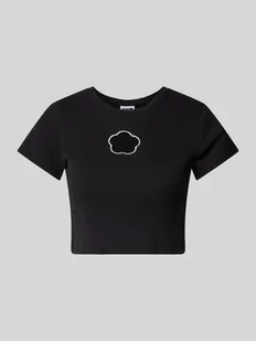 T-shirt krótki z wycięciem model ‘STINE’ - Koszulki i topy damskie - miniaturka - grafika 1